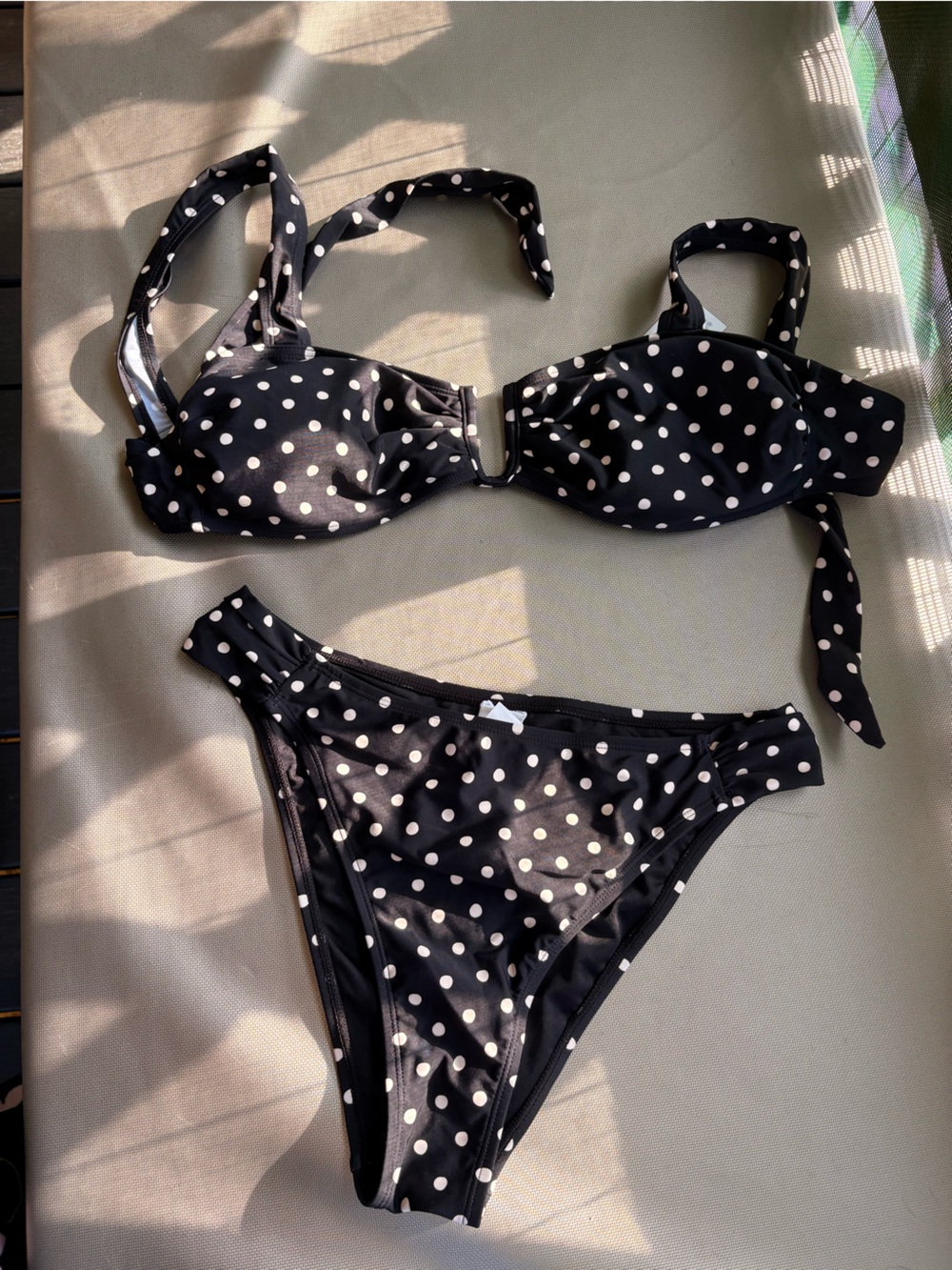 Able Black Bikini with White Polka Dots